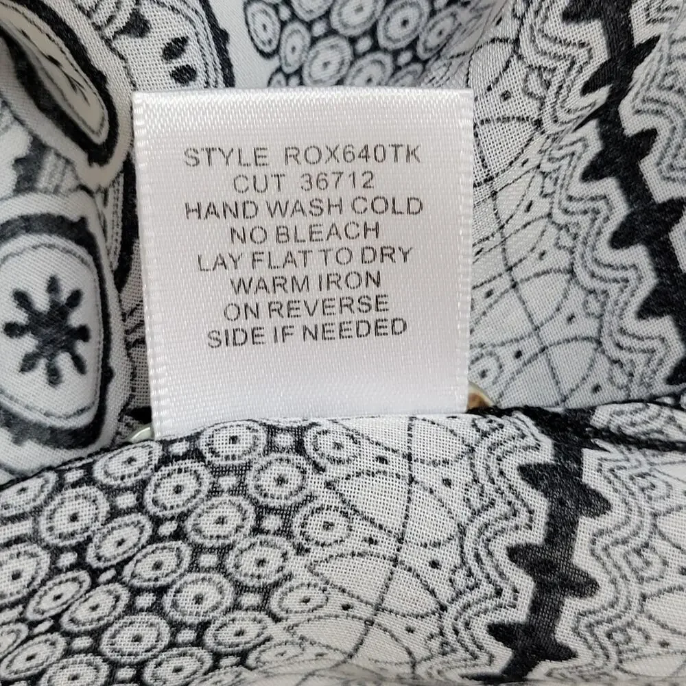 Valerie Stevens M Button Front 3/4 Raglan Sleeve Scoop Neck Lace Blouse Top - Picture 16 of 16